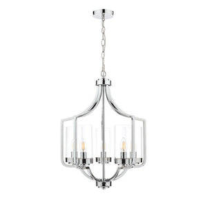 Laura Ashley Joseph 5 Light Chandelier Polished Chrome Glass LA3732578-Q