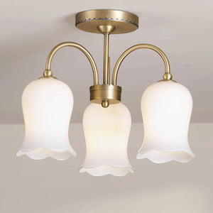 Laura Ashley Lidsell 3 Light Semi-Flush Matt Antique Brass & Opal Glass LA3756648-Q