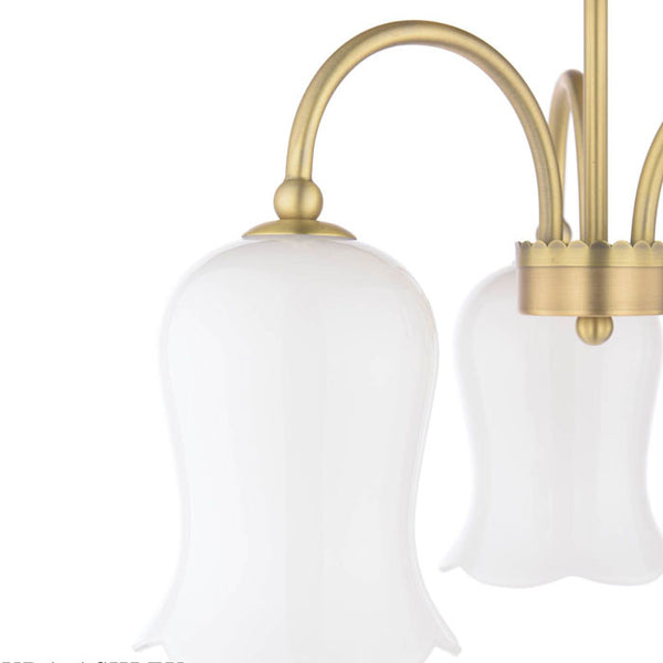 Laura Ashley Lidsell 3 Light Semi-Flush Matt Antique Brass & Opal Glass LA3756648-Q