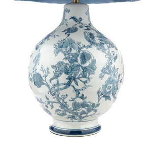 Laura Ashley Maltby Table Lamp Blue Ceramic & Antique Brass with Shade LA3756738-Q