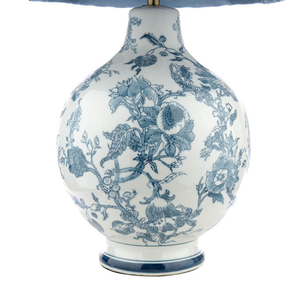 Laura Ashley Maltby Table Lamp Blue Ceramic & Antique Brass with Shade LA3756738-Q