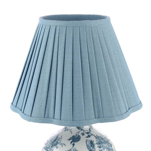 Laura Ashley Maltby Table Lamp Blue Ceramic & Antique Brass with Shade LA3756738-Q