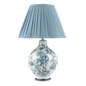 Laura Ashley Maltby Table Lamp Blue Ceramic & Antique Brass with Shade LA3756738-Q