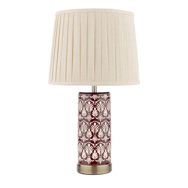 Laura Ashley Medlock Table Lamp Purple Ceramic & Antique Brass with Shade LA3756732-Q
