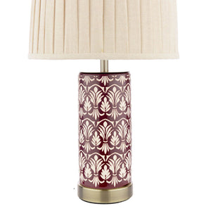 Laura Ashley Medlock Table Lamp Purple Ceramic & Antique Brass with Shade LA3756732-Q