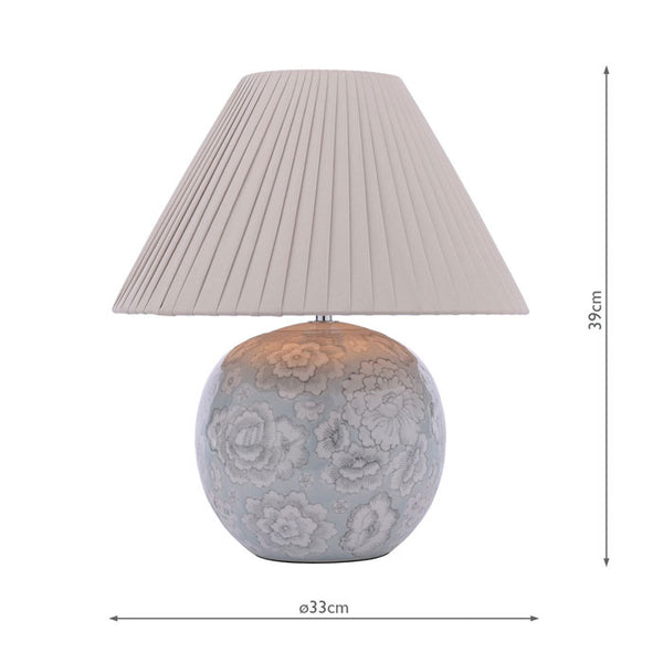 Laura Ashley Montford Table Lamp Blue Ceramic With Shade LA3756619-Q