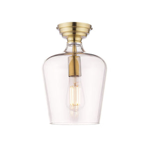 Laura Ashley Ockley Semi-Flush Antique Brass and Champagne Glass LA3756591-Q