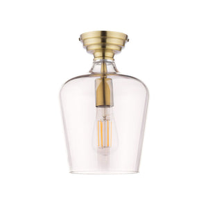 Laura Ashley Ockley Semi-Flush Antique Brass and Champagne Glass LA3756591-Q