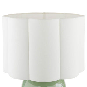 Laura Ashley Pashley Table Lamp Green Ceramic & Polished Chrome with Shade LA3756734-Q