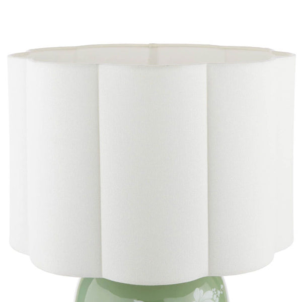 Laura Ashley Pashley Table Lamp Green Ceramic & Polished Chrome with Shade LA3756734-Q