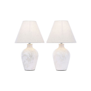 Laura Ashley Pussywillow Table Lamp Cream Ceramic and Polished Chrome With Shade (Twin Pack) LA3756565-Q