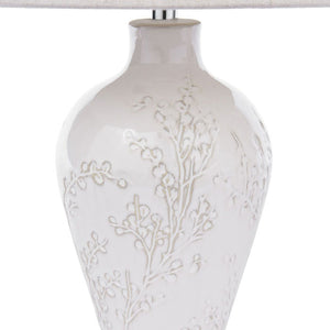 Laura Ashley Pussywillow Table Lamp Cream Ceramic and Polished Chrome With Shade (Twin Pack) LA3756565-Q