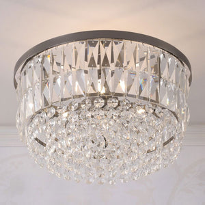 Laura Ashley Rhosill 3 Light Semi-Flush Crystal and Aged Pewter LA3756467-Q