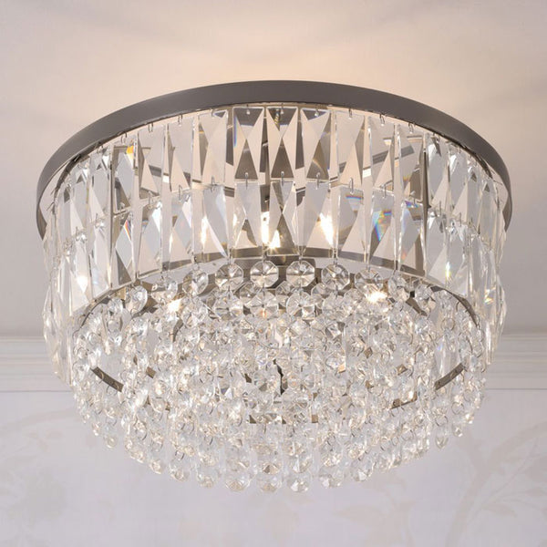 Laura Ashley Rhosill 3 Light Semi-Flush Crystal and Aged Pewter LA3756467-Q