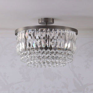 Laura Ashley Rhosill 3 Light Semi-Flush Crystal and Aged Pewter LA3756467-Q