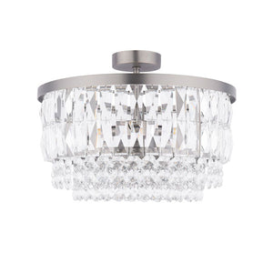 Laura Ashley Rhosill 3 Light Semi-Flush Crystal and Aged Pewter LA3756467-Q
