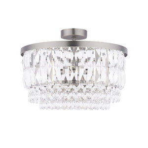 Laura Ashley Rhosill 3 Light Semi-Flush Crystal and Aged Pewter LA3756467-Q