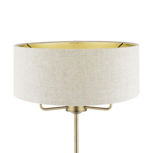 Laura Ashley Sorrento 3 Light Floor Lamp Matt Antique Brass with Natural Shade – LA3756755-Q