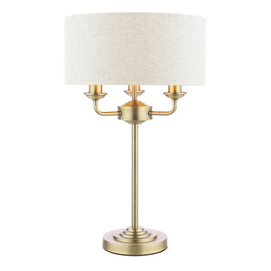 Laura Ashley Sorrento 3 Light Table Lamp Matt Antique Brass with Natural Shade LA3756754-Q