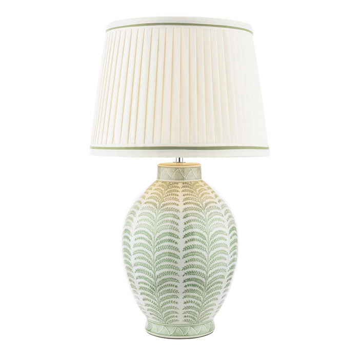 Laura Ashley Stannard Table Lamp Green Ceramic & Polished Chrome with Shade LA3756701-Q