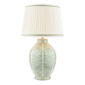 Laura Ashley Stannard Table Lamp Green Ceramic & Polished Chrome with Shade LA3756701-Q