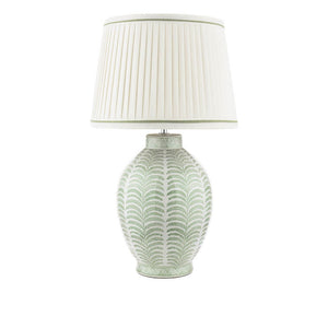 Laura Ashley Stannard Table Lamp Green Ceramic & Polished Chrome with Shade LA3756701-Q