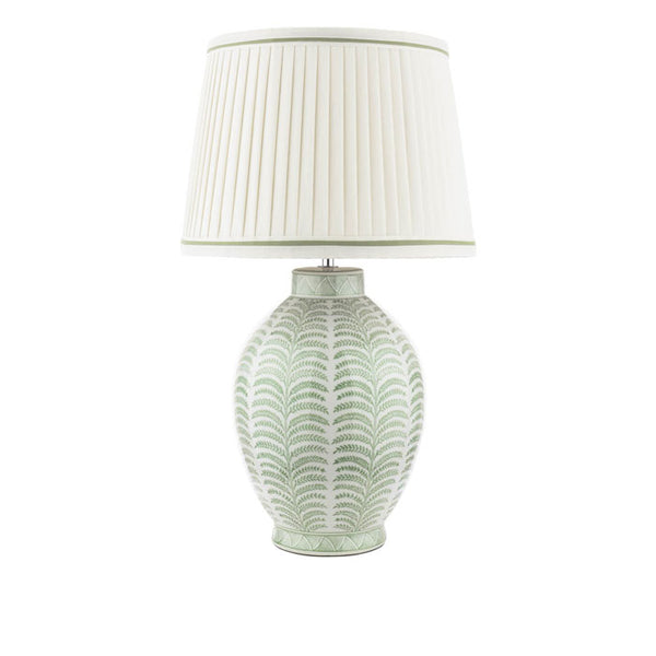 Laura Ashley Stannard Table Lamp Green Ceramic & Polished Chrome with Shade LA3756701-Q