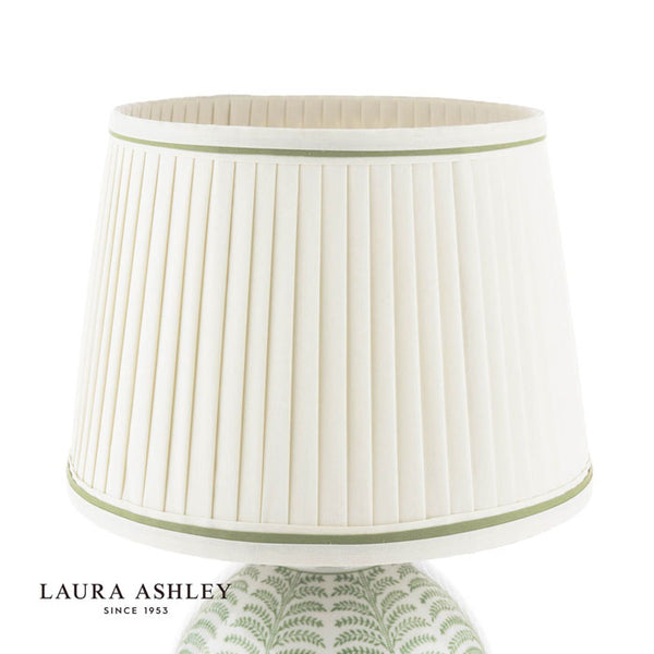 Laura Ashley Stannard Table Lamp Green Ceramic & Polished Chrome with Shade LA3756701-Q