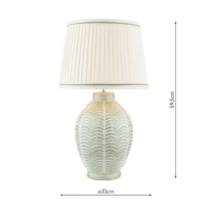 Laura Ashley Stannard Table Lamp Green Ceramic & Polished Chrome with Shade LA3756701-Q
