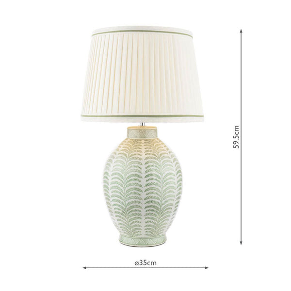 Laura Ashley Stannard Table Lamp Green Ceramic & Polished Chrome with Shade LA3756701-Q