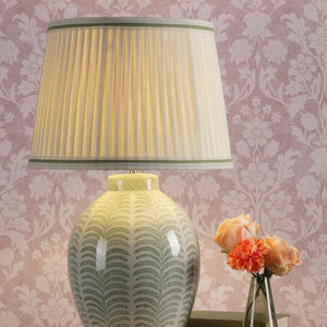 Laura Ashley Stannard Table Lamp Green Ceramic & Polished Chrome with Shade LA3756701-Q