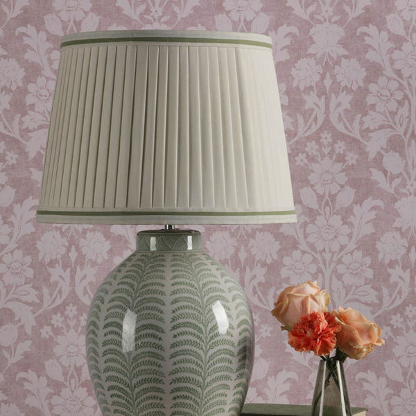 Laura Ashley Stannard Table Lamp Green Ceramic & Polished Chrome with Shade LA3756701-Q