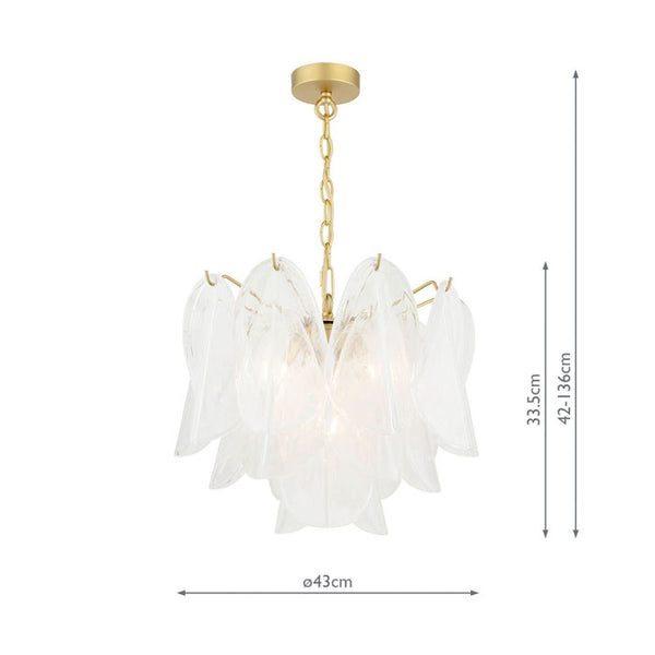 Laura Ashley Stannington 4 Light Pendant Matt Antique Brass and White Glass LA3756708-Q