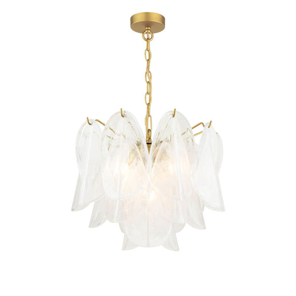 Laura Ashley Stannington 4 Light Pendant Matt Antique Brass and White Glass LA3756708-Q