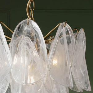 Laura Ashley Stannington 4 Light Pendant Matt Antique Brass and White Glass LA3756708-Q