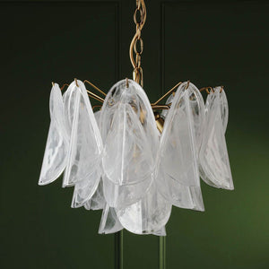 Laura Ashley Stannington 4 Light Pendant Matt Antique Brass and White Glass LA3756708-Q