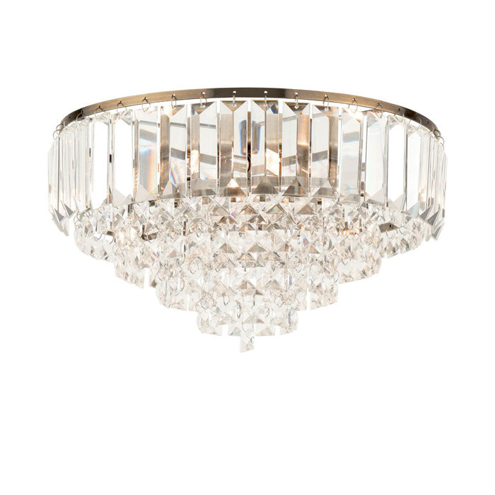 Laura Ashley Vienna 3 Light Flush Crystal and Antique Brass  LA3756756-Q