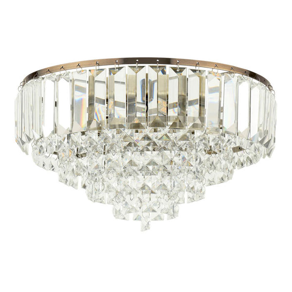 Laura Ashley Vienna 3 Light Flush Crystal and Antique Brass  LA3756756-Q