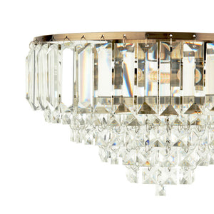 Laura Ashley Vienna 3 Light Flush Crystal and Antique Brass  LA3756756-Q