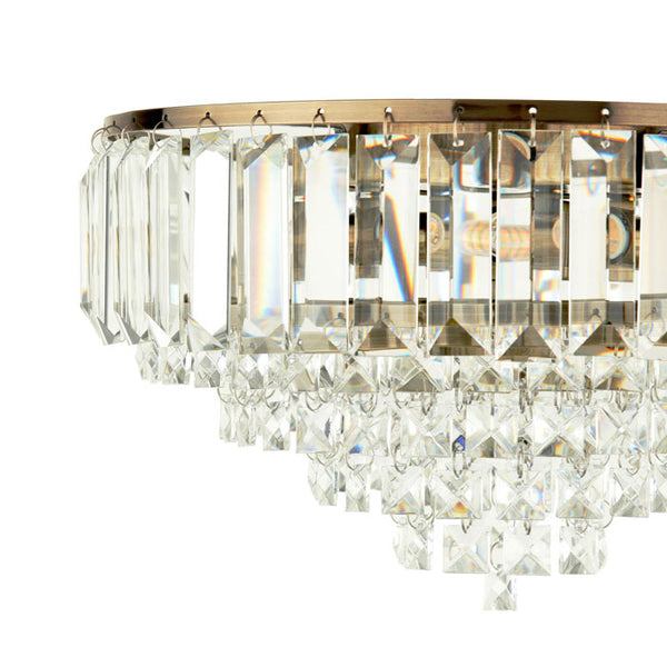 Laura Ashley Vienna 3 Light Flush Crystal and Antique Brass  LA3756756-Q