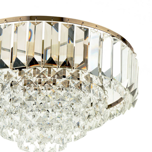 Laura Ashley Vienna 3 Light Flush Crystal and Antique Brass  LA3756756-Q