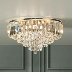 Laura Ashley Vienna 3 Light Flush Crystal and Antique Brass  LA3756756-Q