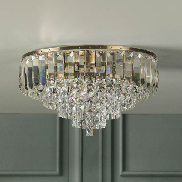Laura Ashley Vienna 3 Light Flush Crystal and Antique Brass  LA3756756-Q