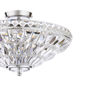 Laura Ashley Vienna 3 Light Semi-Flush Polished Chrome and Crystal Ceiling Light LA3756604-Q