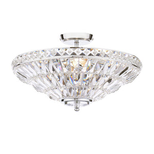 Laura Ashley Vienna 3 Light Semi-Flush Polished Chrome and Crystal Ceiling Light LA3756604-Q