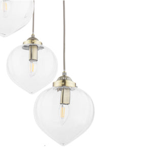 Laura Ashley Whitham 3 Light Cluster Pendant Antique Brass and Glass LA3756397-Q