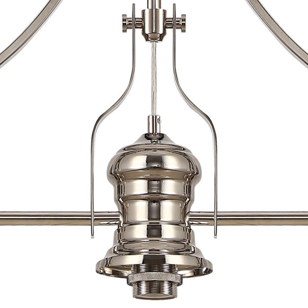 Ori Linear Pendant in Polished Nickel with 3 Flat Round Clear Glass Shades
