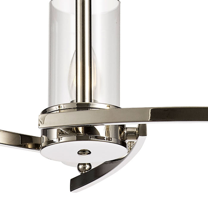 Lucia 3-Light Polished Nickel Pendant / Semi Flush Pendant