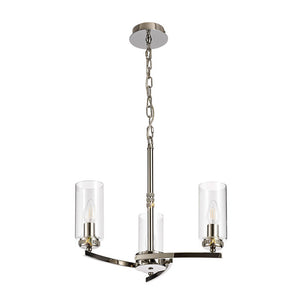 Lucia 3-Light Polished Nickel Pendant / Semi Flush Pendant