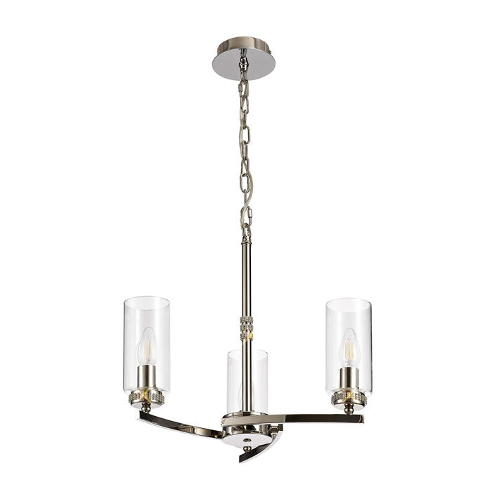 Lucia 3-Light Polished Nickel Pendant / Semi Flush Pendant